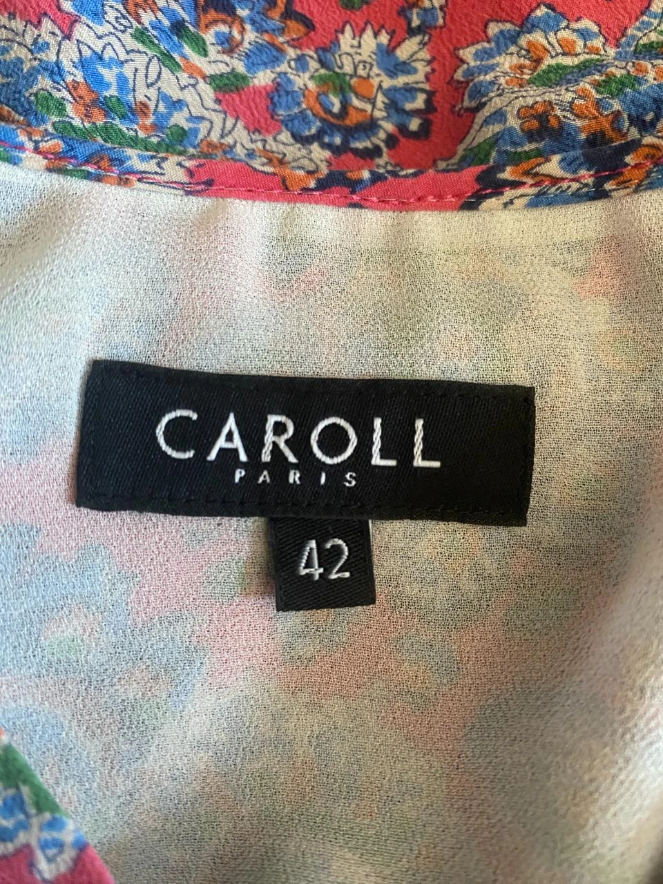 Prachtige Caroll jurk maat 42 van zijde – Roze met bohemien-chique bloemenprint – photo 12
